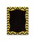 Melrose Fancy Fair Wall Mounted Lemon Yellow and Black Chevron Chalkboard 20"
